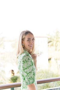 Liz White Rattan Ball Earrings