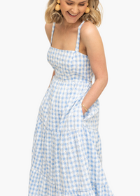 Iris Gingham Eyelet Maxi