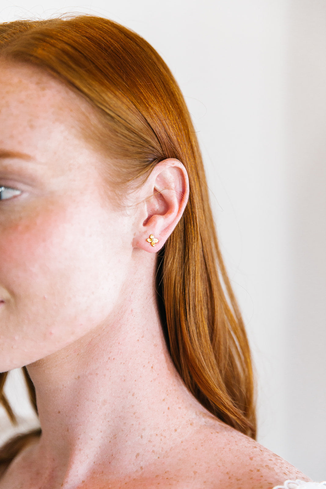 Tiny Bloom Pearl Stud Earrings